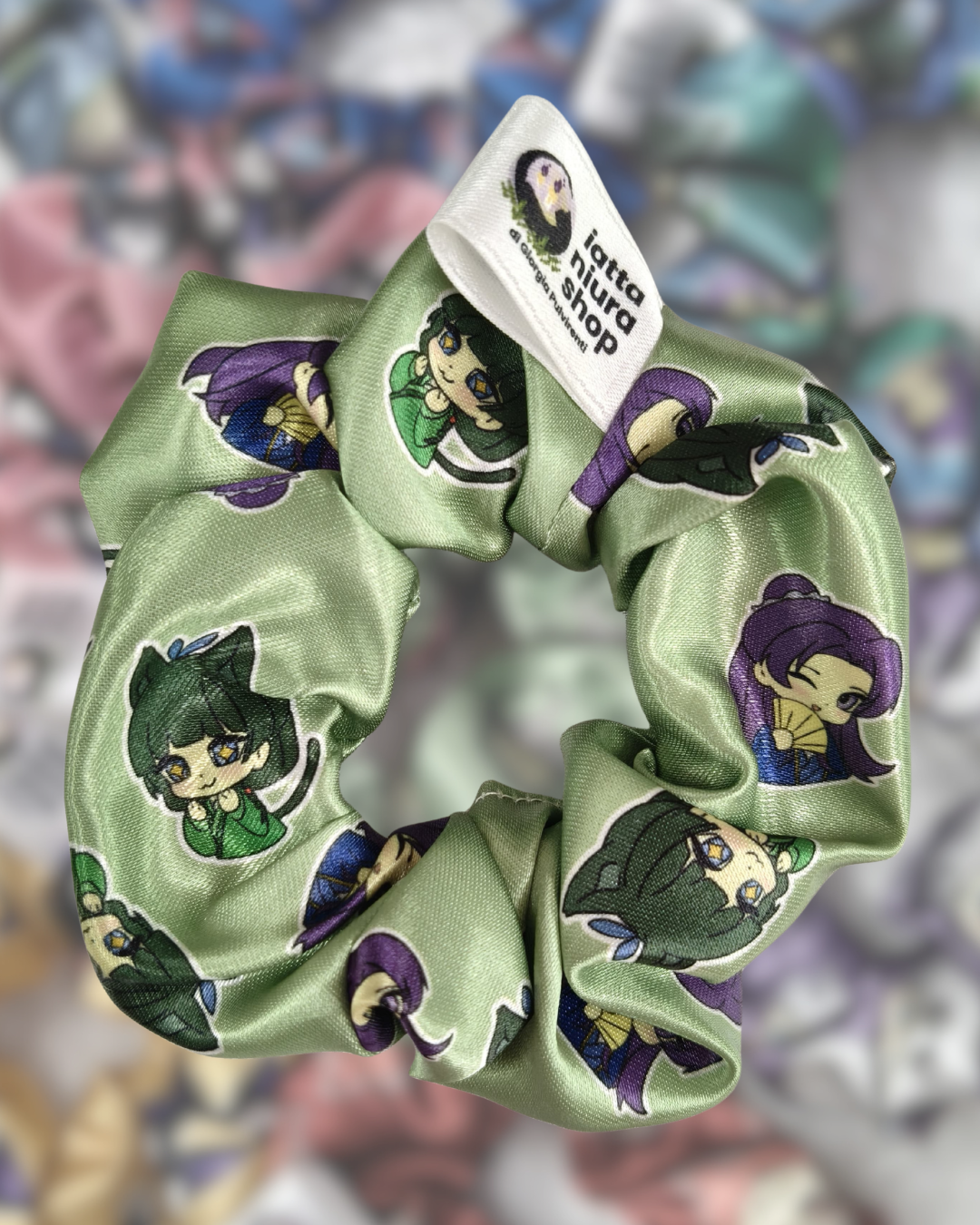 Scrunchie in raso a tema (Speziale) - Artigianale