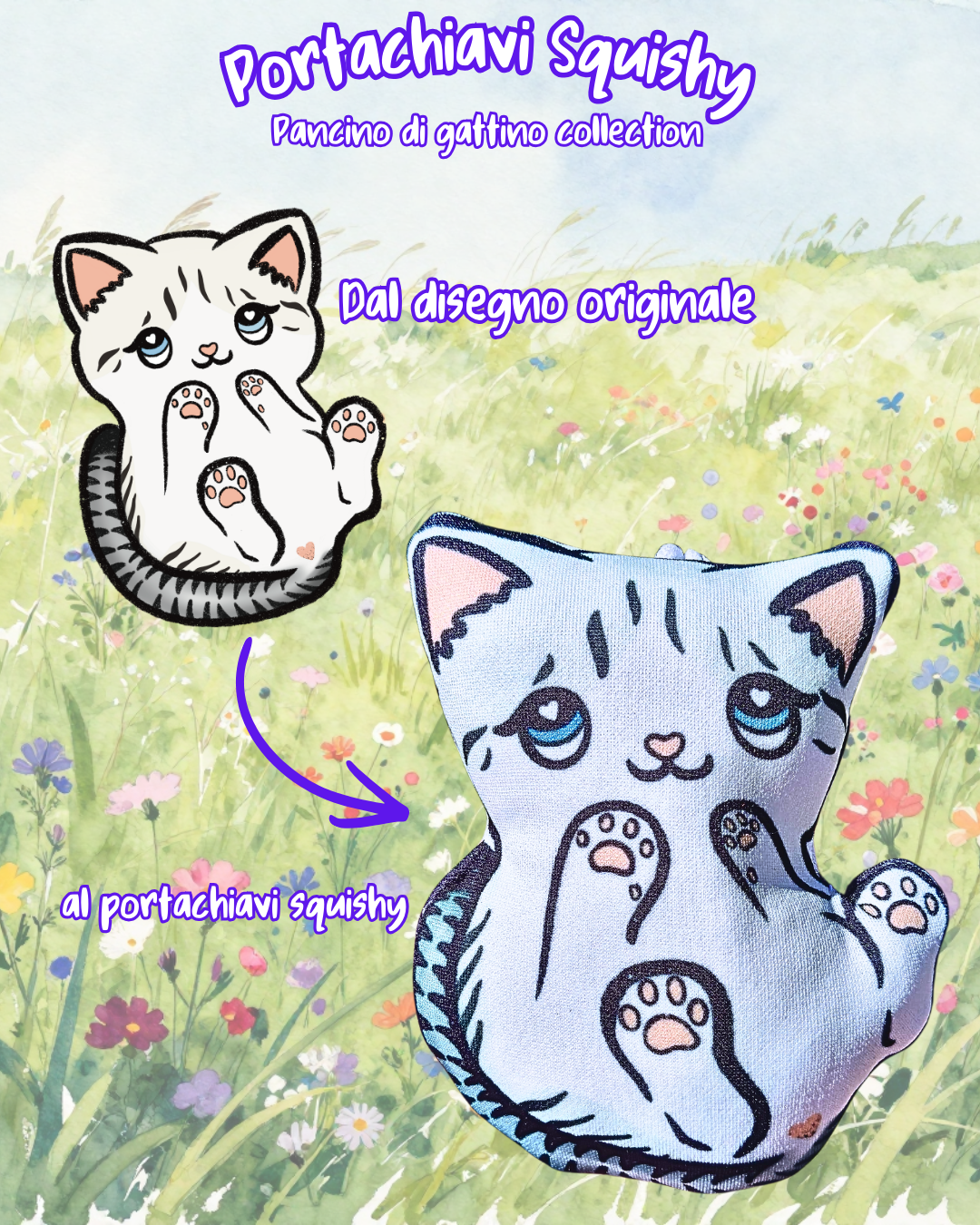 Portachiavi Gattino Squishy - Personalizzato da una foto
