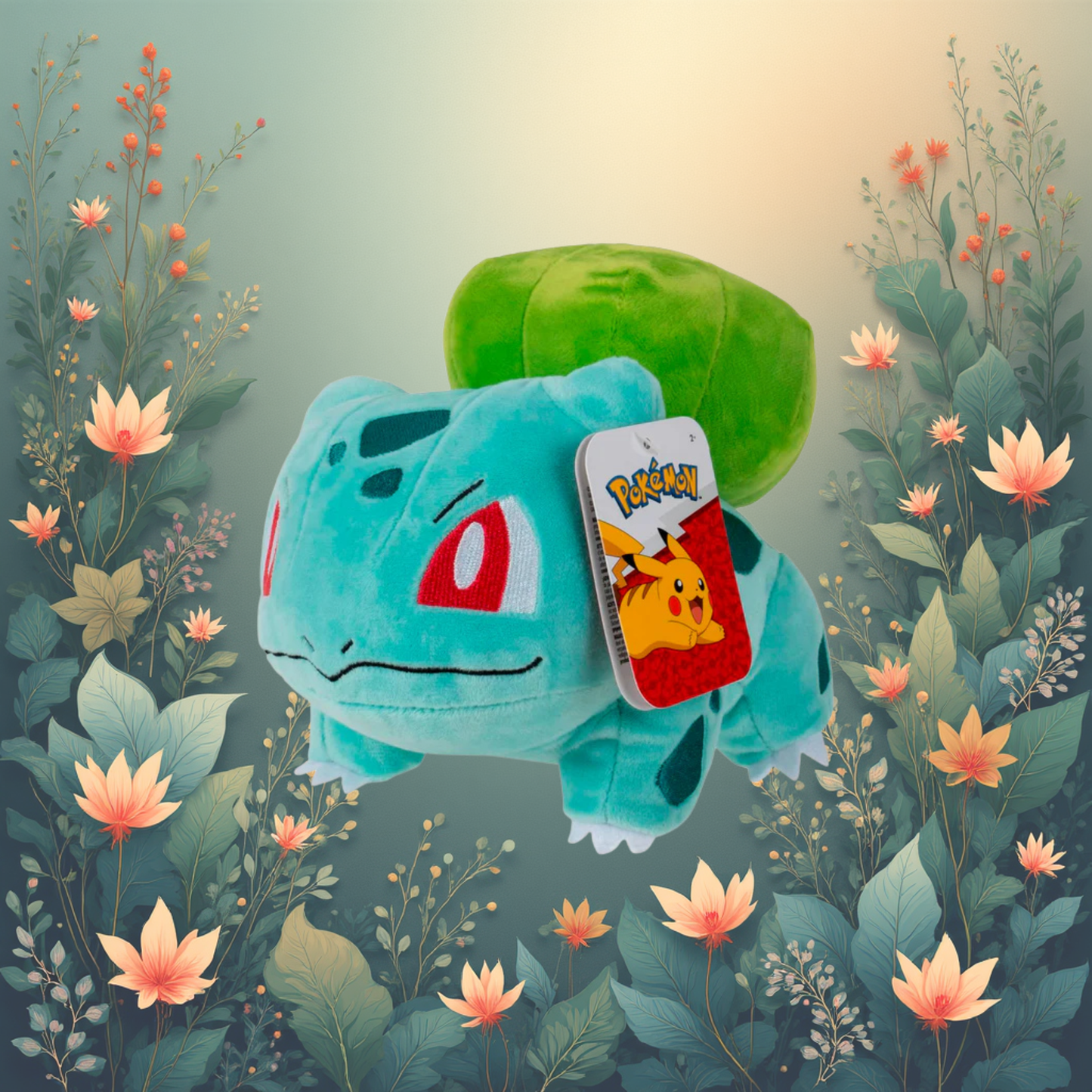 Peluche Bulbasaur Pokemon ufficiale 20cm morbido starter Kanto da collezione