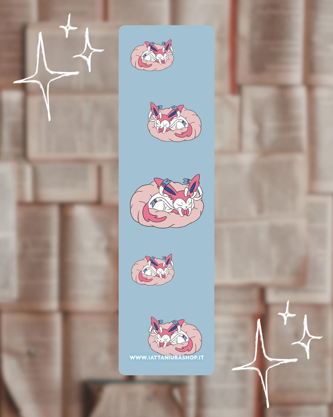 Segnalibro a tema anime (Sylveon) - Grafica esclusiva, Plastificato