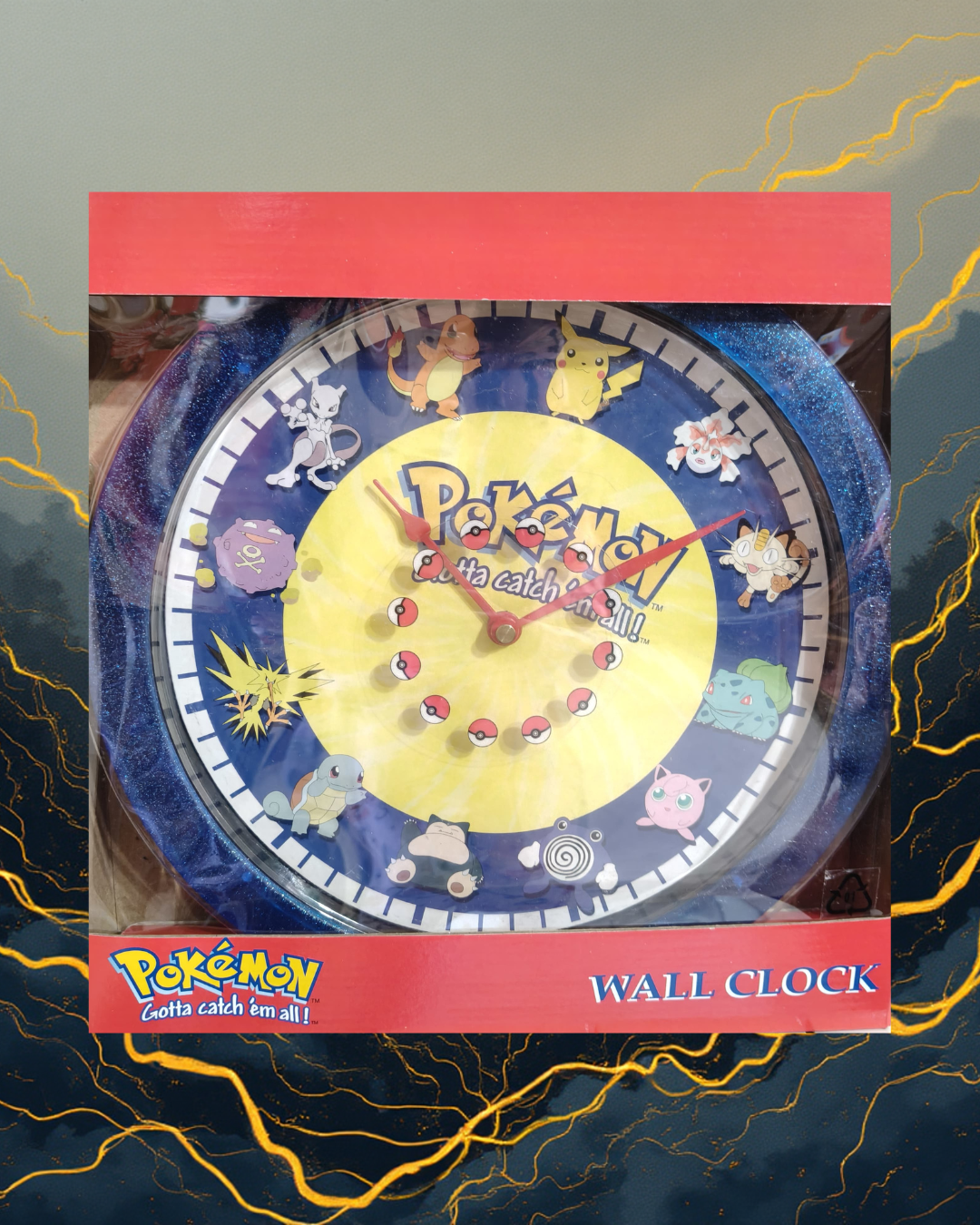 Orologio da muro Pokemon ufficiale design vintage retrò decorazione nerd