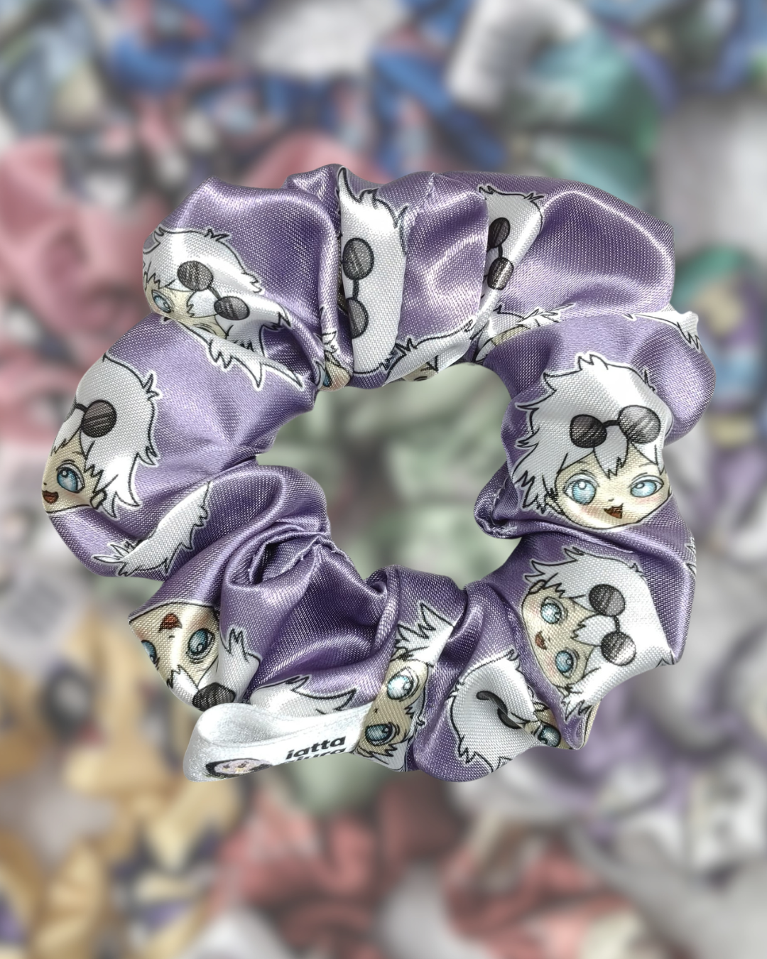 Scrunchie in raso a tema (Stregone sei occhi) - Artigianale