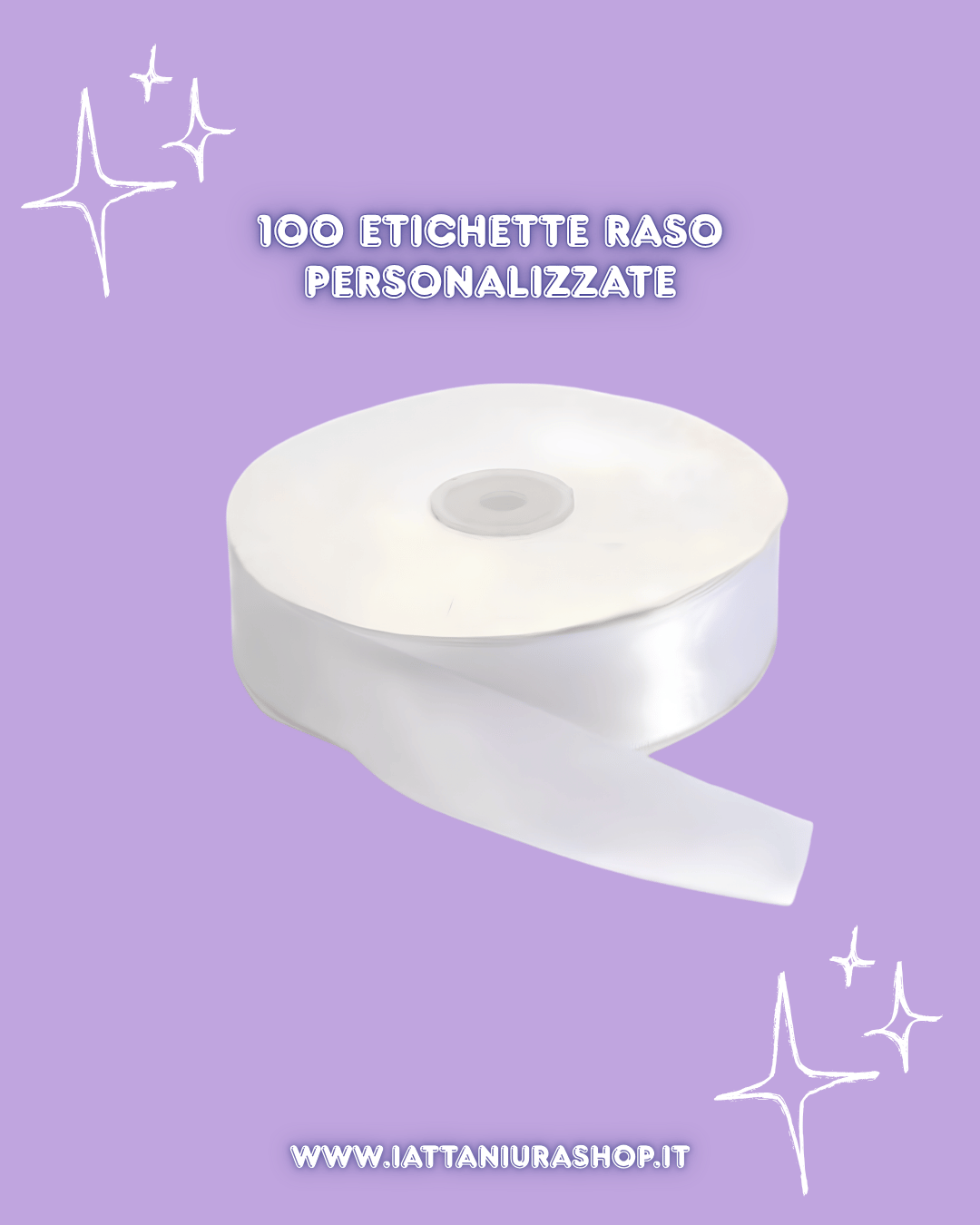 100 etichette in raso personalizzate