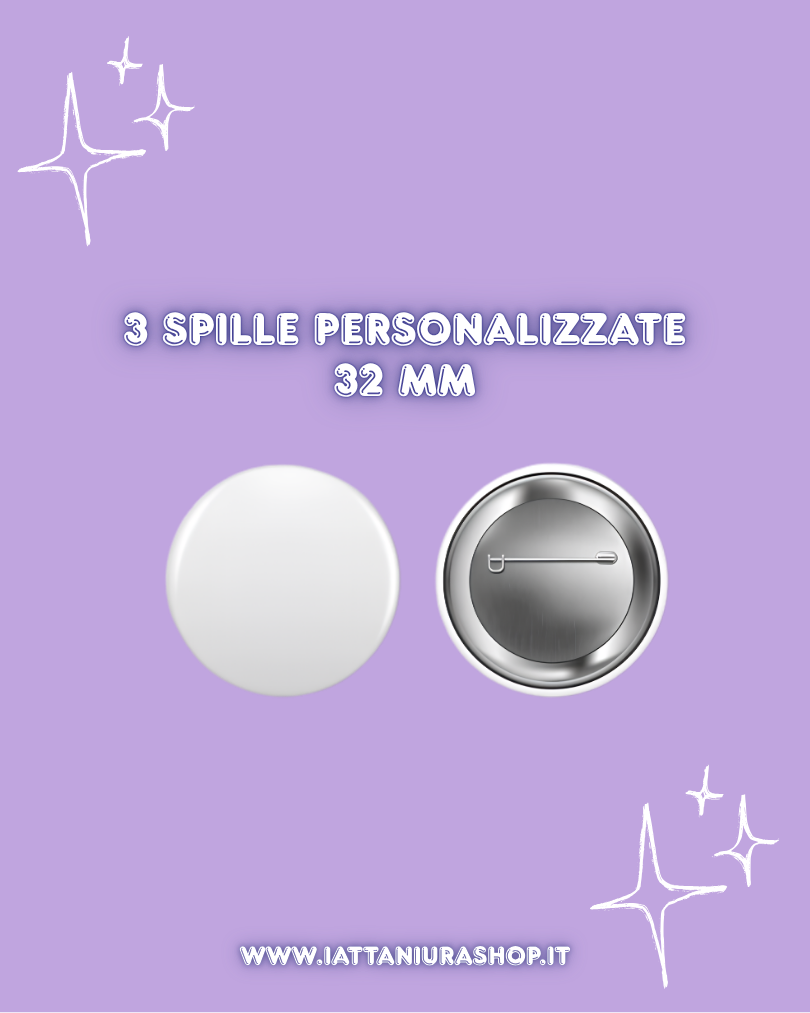 Spille personalizzate 32 mm (1 holo, 2 glossy)