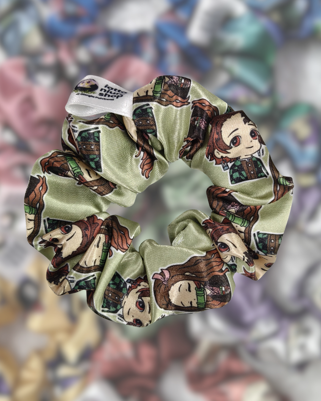 Scrunchie in raso a tema (Ammazzademoni) - Artigianale