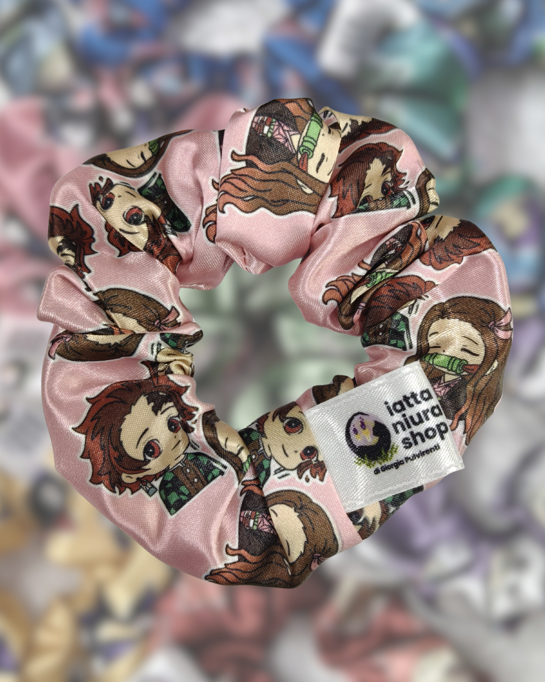 Scrunchie in raso a tema (Ammazzademoni) - Artigianale