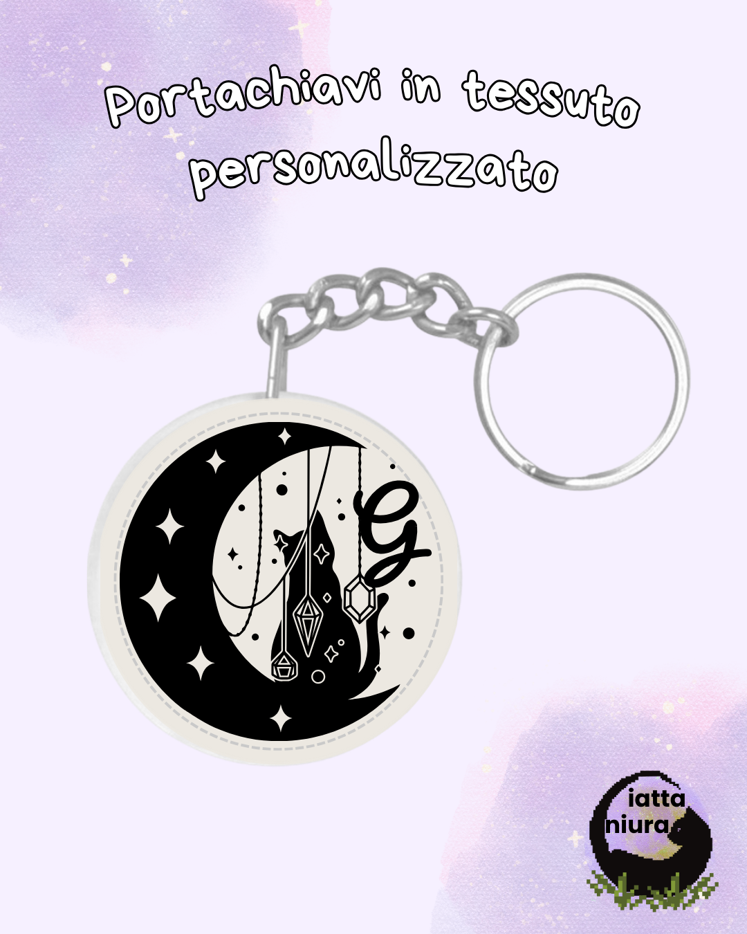 Portachiavi Rotondo Personalizzato - Tessuto
