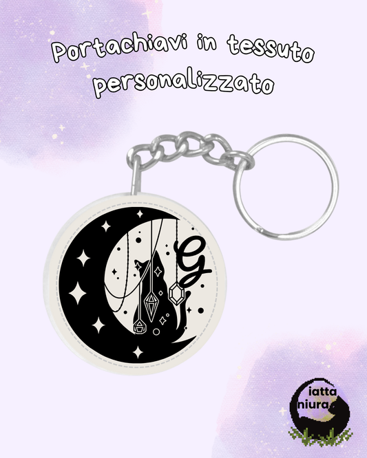 Portachiavi Rotondo Personalizzato - Tessuto