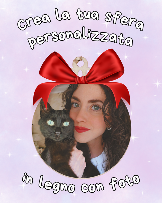 Sfera di Natale Personalizzata con Foto - Legno