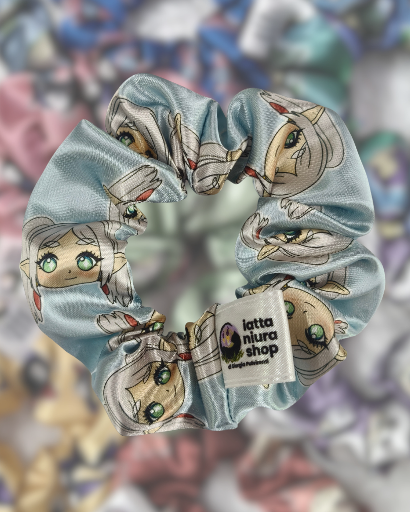 Scrunchie in raso a tema (Elfa immortale) - Artigianale