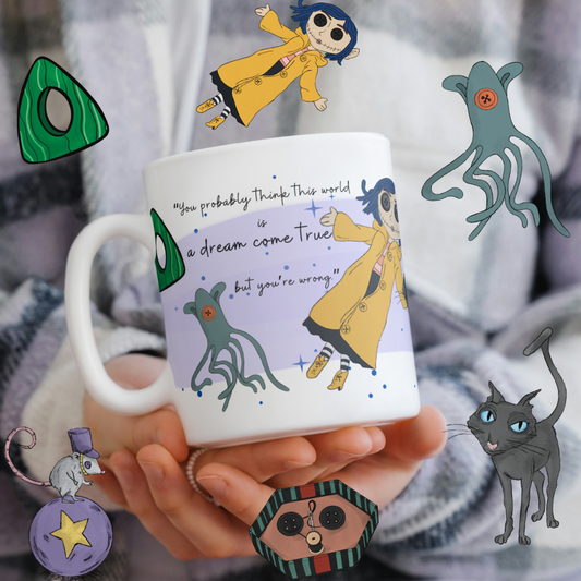 Tazza ceramica artigianale porta magica tema mondi paralleli fantasy