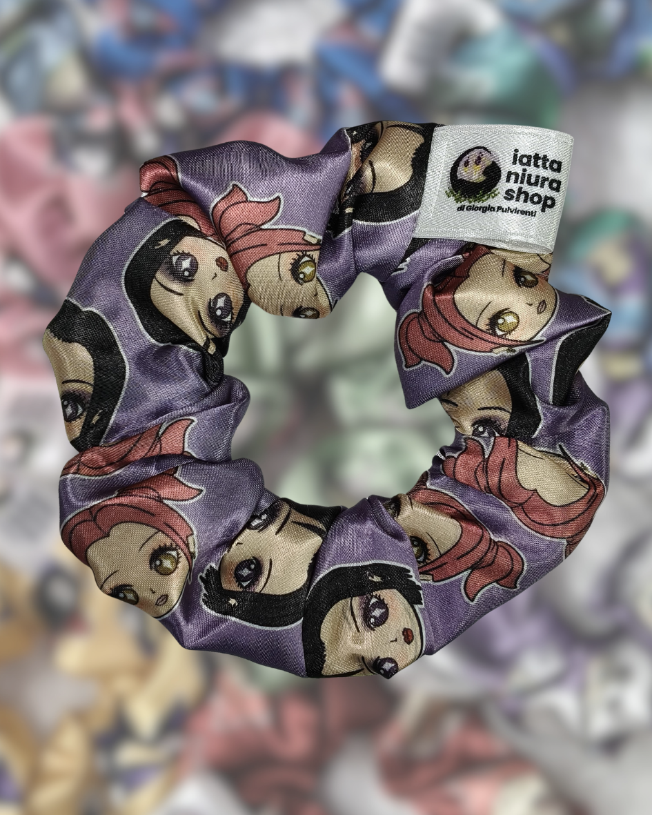 Scrunchie in raso a tema (Punk and Dreamer) - Artigianale