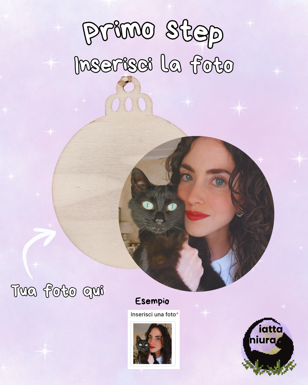 Sfera di Natale Personalizzata con Foto - Legno