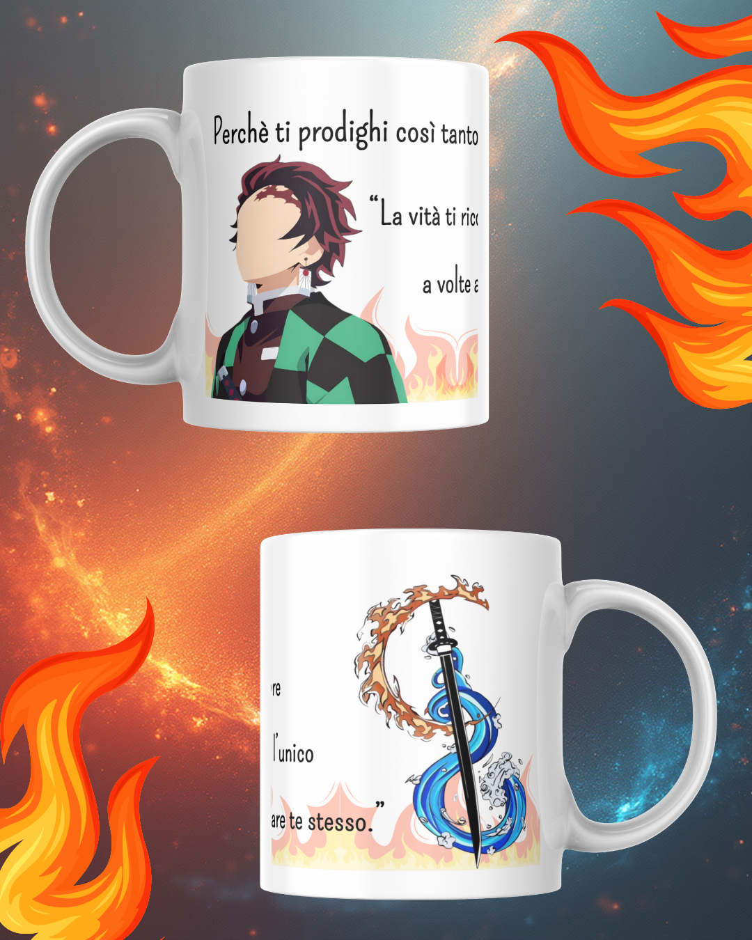 Tazza ceramica artigianale con cacciatore di demoni tema anime giapponese