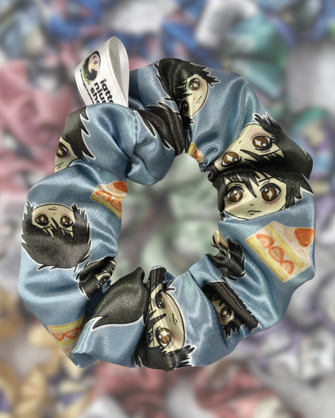 Scrunchie in raso a tema (L Lawliet) - Artigianale