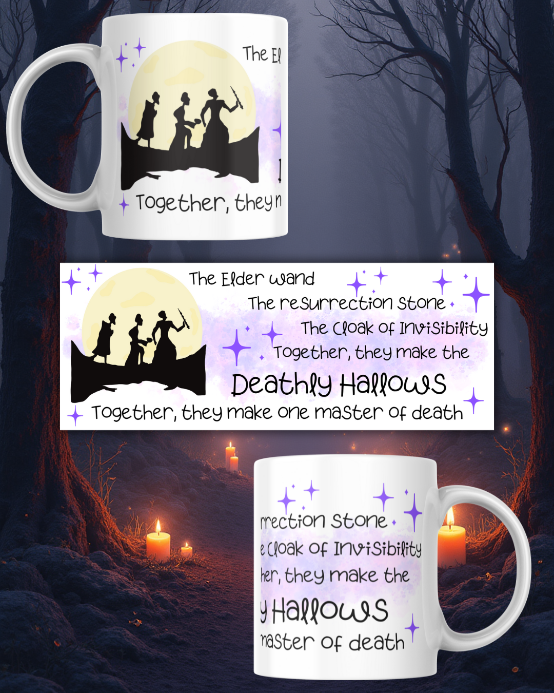 Tazza ceramica artigianale con simbolo triangolo magico fantasy