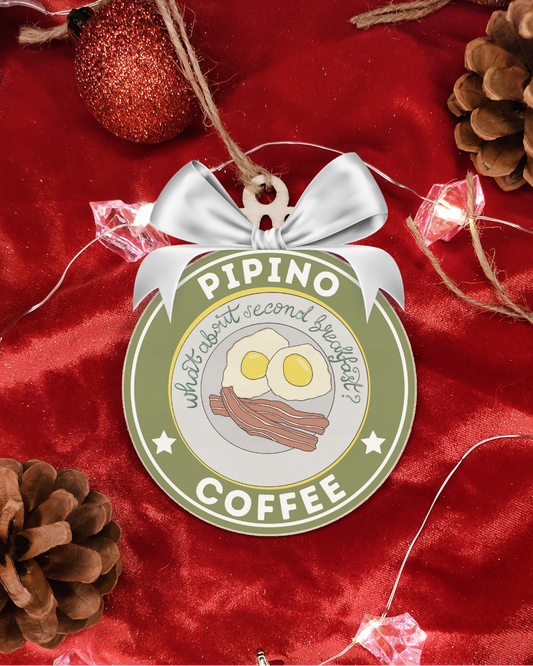 Sfera natale legno artigianale con piccolo eroe fantasy tema avventura