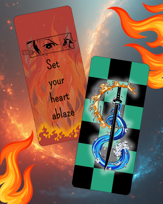 Set 2 segnalibri plastificati artigianali cacciatore di demoni tema anime