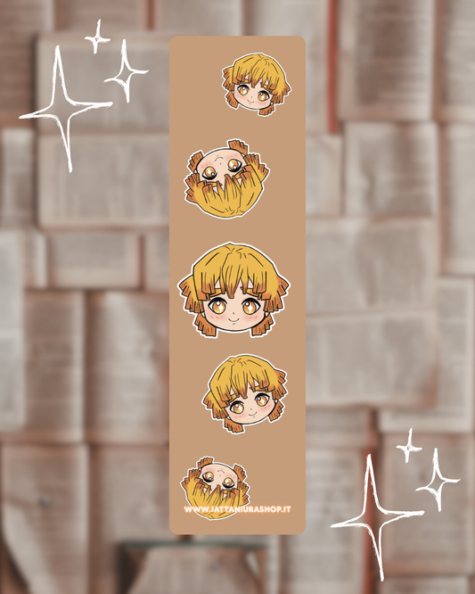 Segnalibro a tema anime (Zenitsu) - Grafica esclusiva, Plastificato
