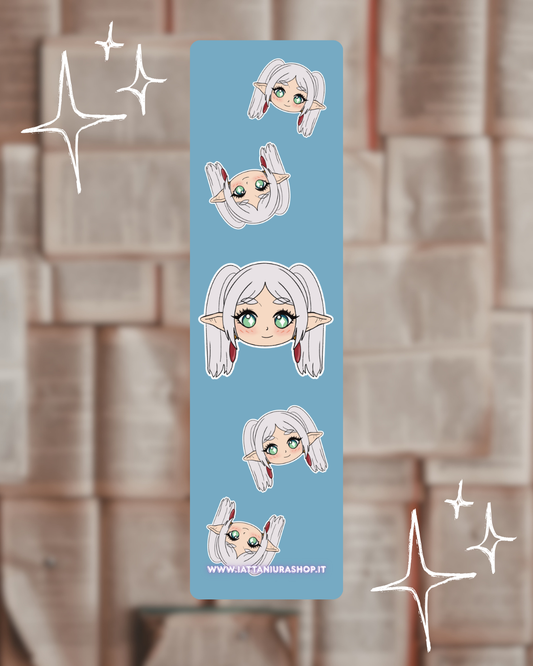 Segnalibro a tema anime (Frieren) - Grafica esclusiva, Plastificato