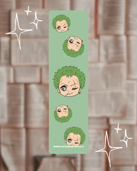 Segnalibro a tema anime (Zoro) - Grafica esclusiva, Plastificato