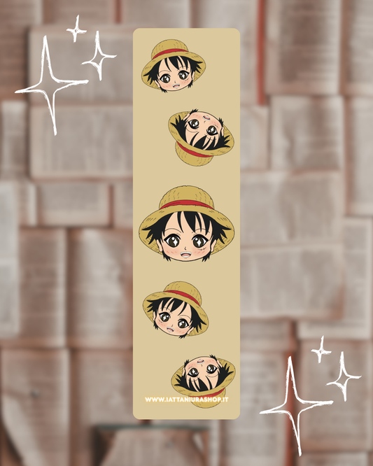 Segnalibro a tema anime (Luffy) - Grafica esclusiva, Plastificato