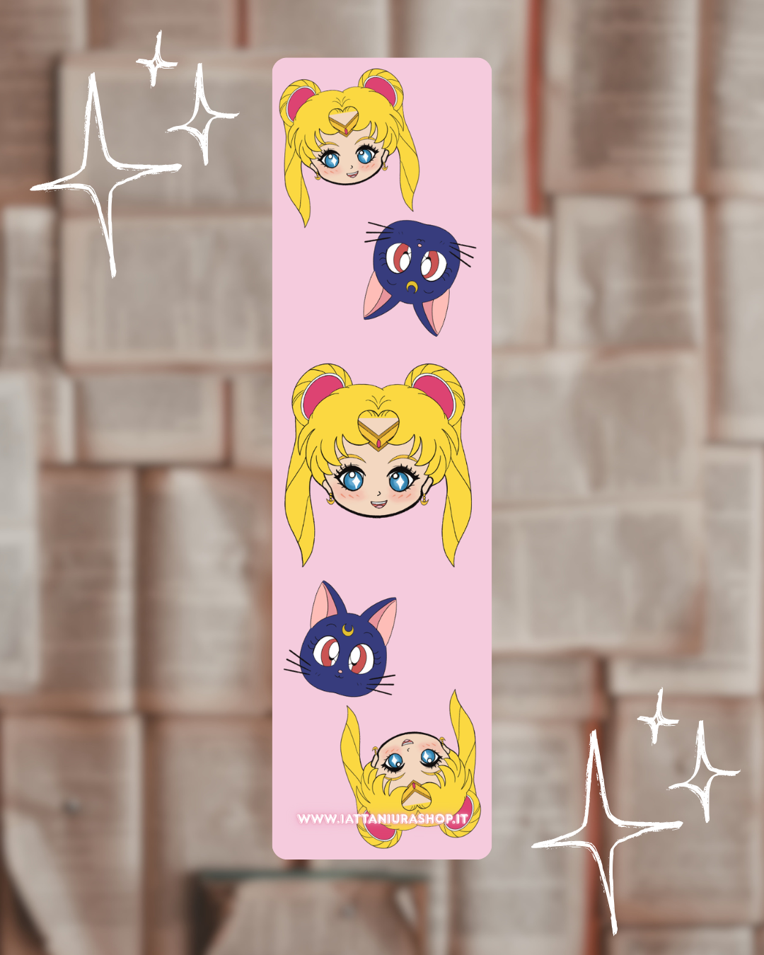 Segnalibro a tema anime (Bunny Luna) - Grafica esclusiva, Plastificato
