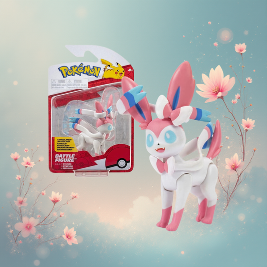 Battle Figure Sylveon Pokemon ufficiale 7,62cm action figure da collezione