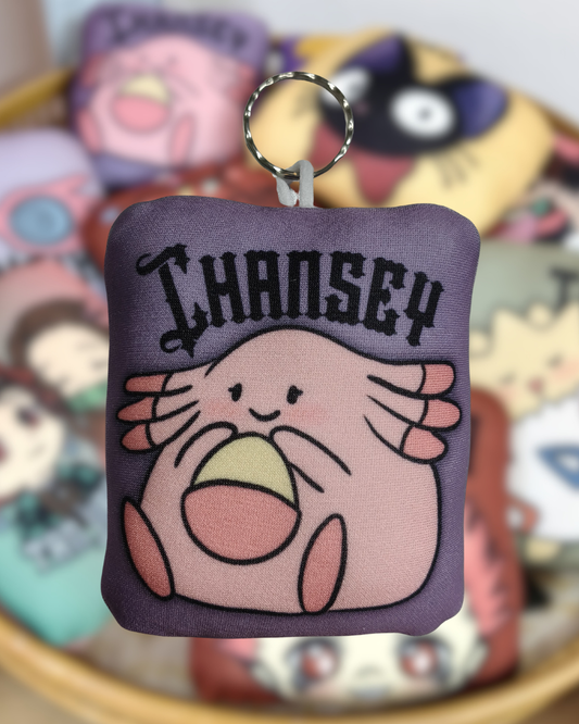 Portachiavi squishy (Mostrino rosa porta uovo) -Fatto a mano