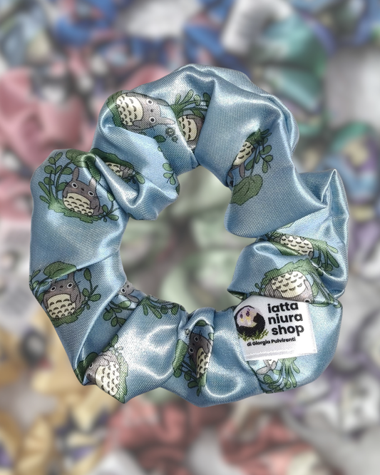 Scrunchie in raso a tema (Animale delle foreste magiche) - Artigianale