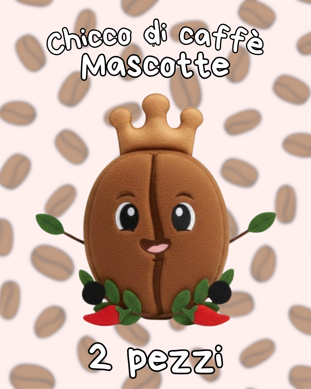 Mascotte chiccho di caffe (2 pezzi)