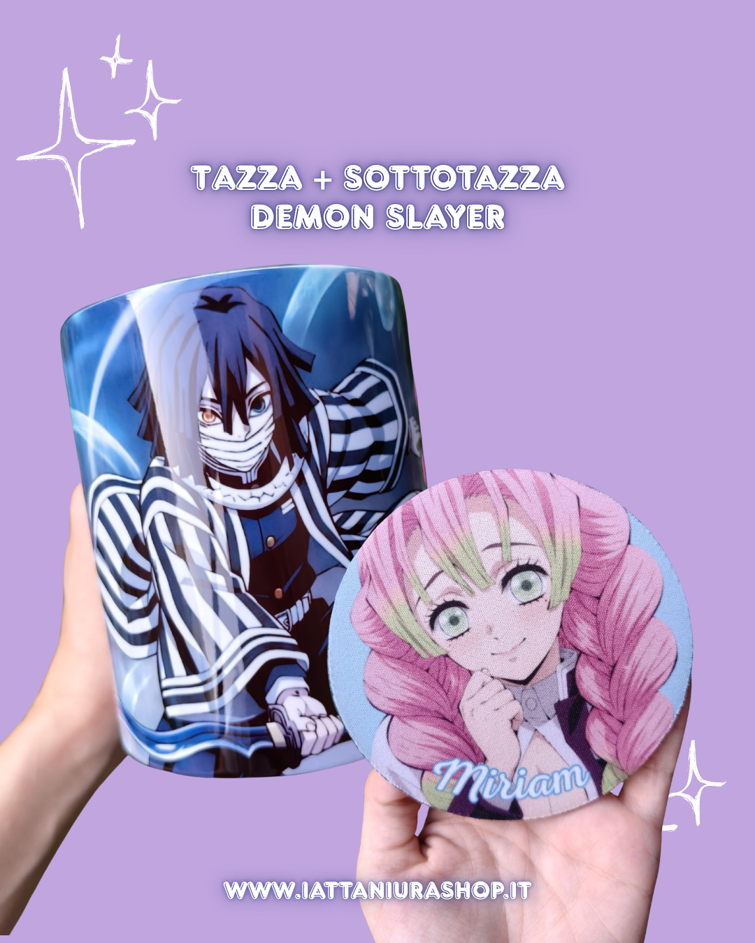 Tazza + Sottotazza tema Demon Slayer
