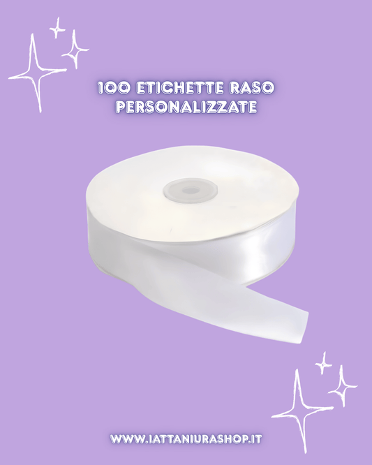 100 etichette in raso personalizzate