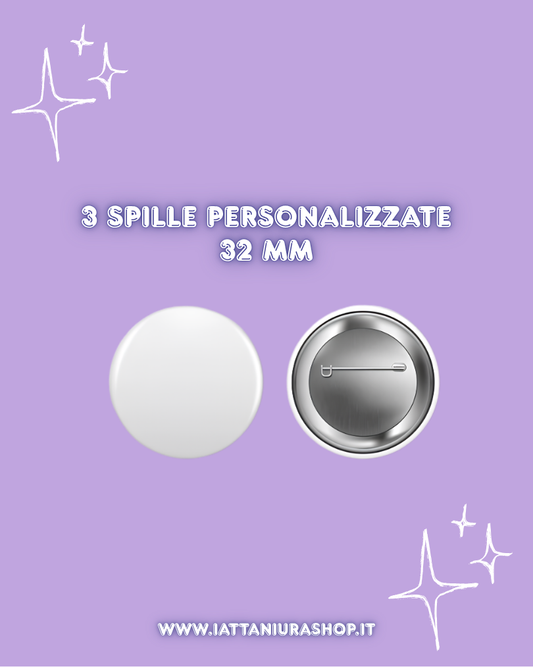 Spille personalizzate 32 mm (1 holo, 2 glossy)