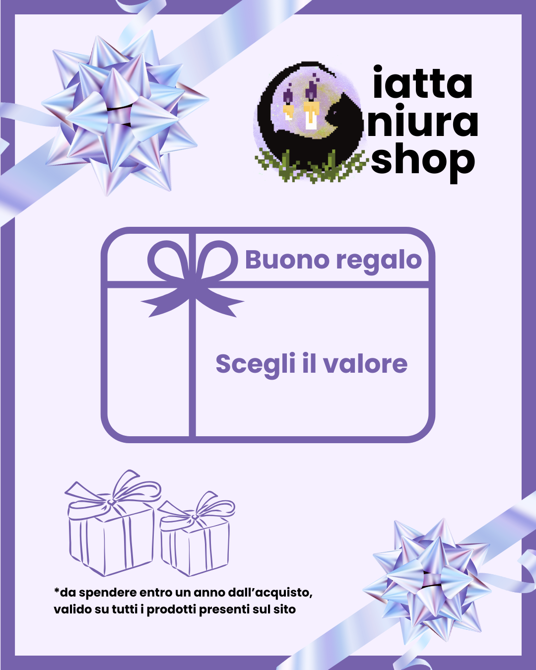 Buono regalo gift card Iatta Niura creazioni artigianali personalizzate