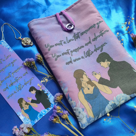 Set lettura artigianale umana e vampiro con astuccio libro e segnalibro romantico