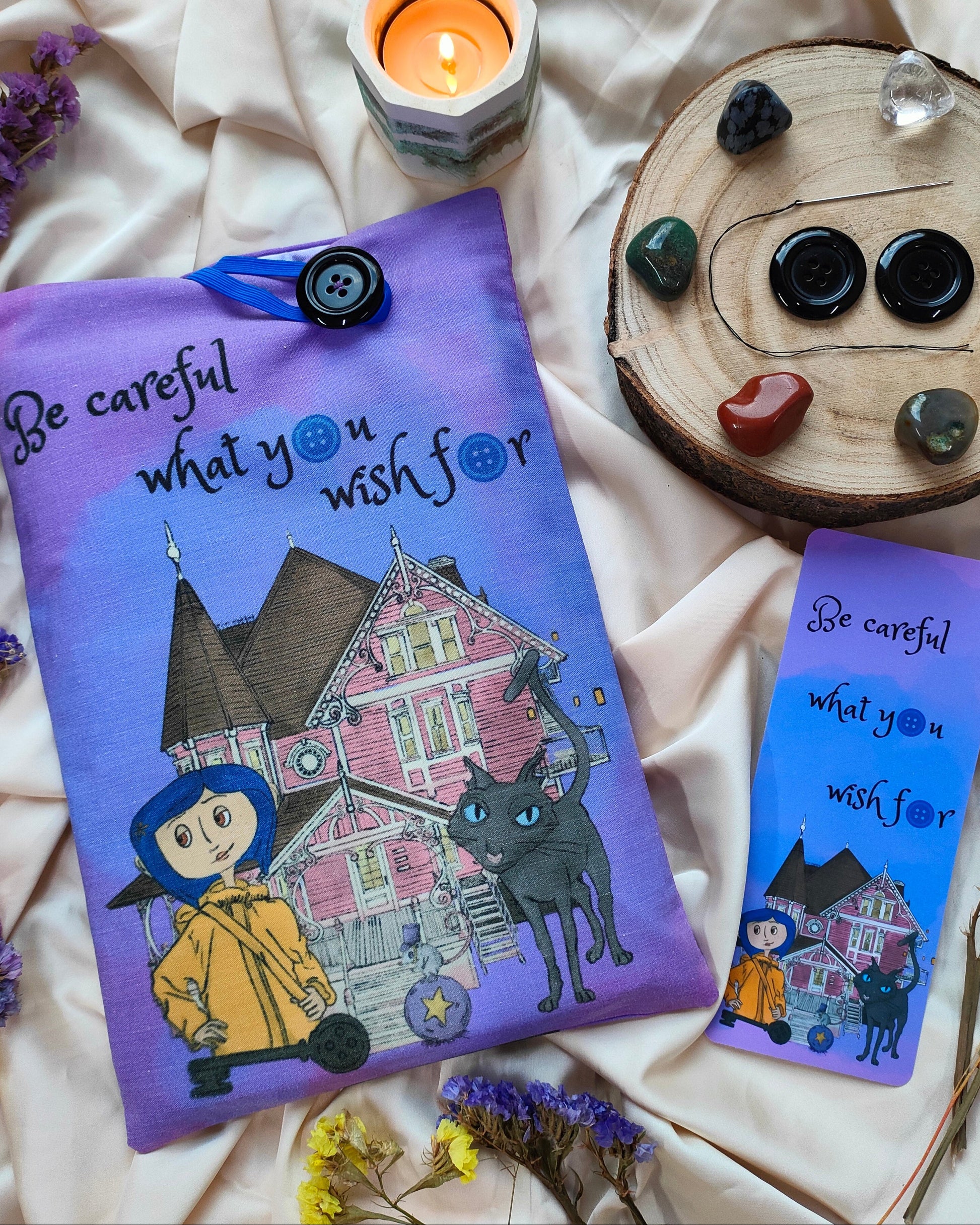 Set lettura artigianale con astuccio e segnalibro porta magica tema fantasy