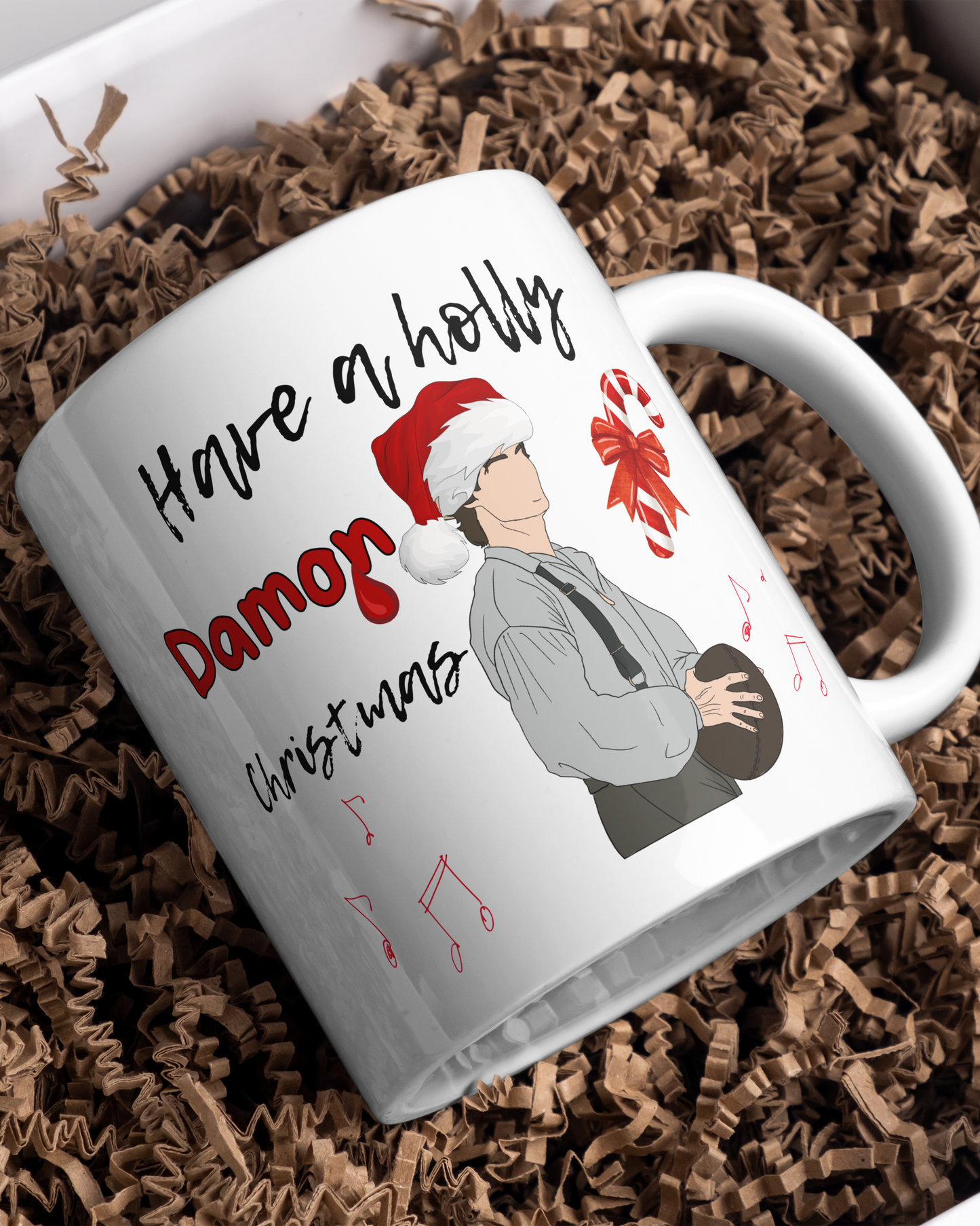 Tazza ceramica artigianale natalizia con vampiro sarcastico serie tv paranormale