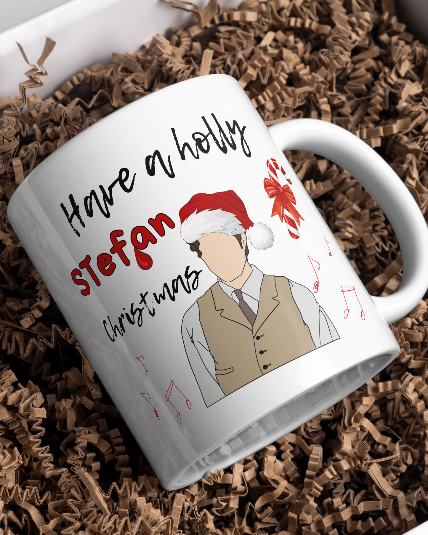 Tazza ceramica artigianale natalizia con vampiro tema serie tv paranormale