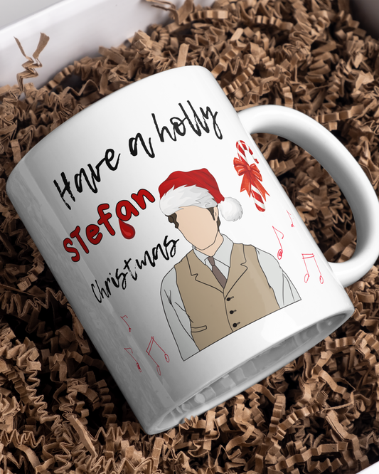 Tazza ceramica artigianale natalizia con vampiro tema serie tv paranormale